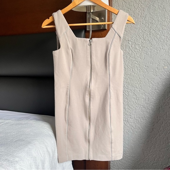 T Alexander Wang Zip-Front Shift bodycon Dress in Beige XS - Picture 3 of 4